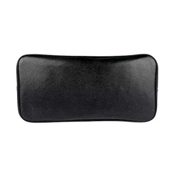 Auth CHANEL Matelasse Handbag Tote Bag Black Leather/Silvertone - Picture 3 of 14